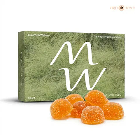 Gummies: Relieve+Soothe Tangerine Hybrid Gummies 10mg THC 5mg CBG 2.5mg CBD (edible)