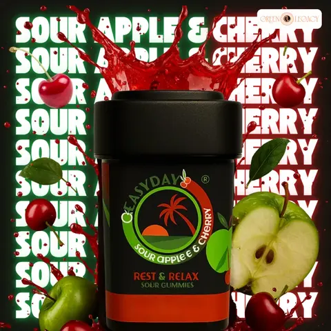 Rest & Relax – Sour Apple Cherry Gummies | 20MG Each (edible)