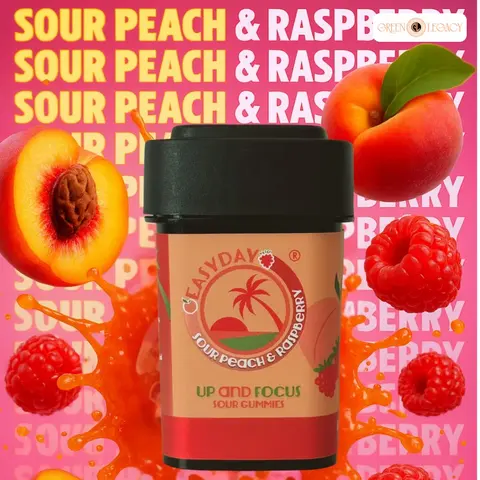 Up and Focus – Sour Peach Raspeberry Gummies | 20MG Each (edible)
