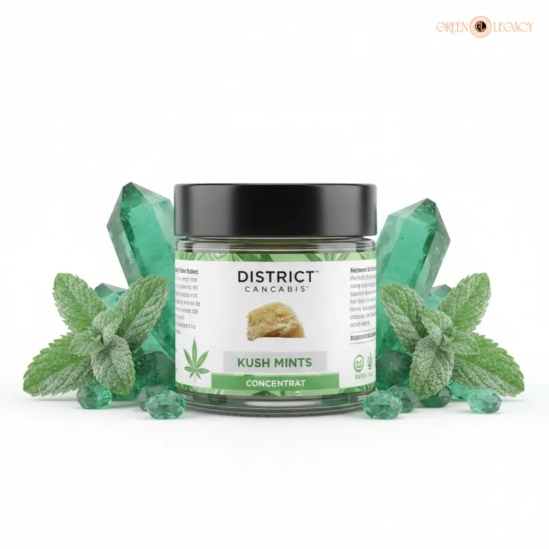 Kush Mints strain from District Cannabis at Green Legacy